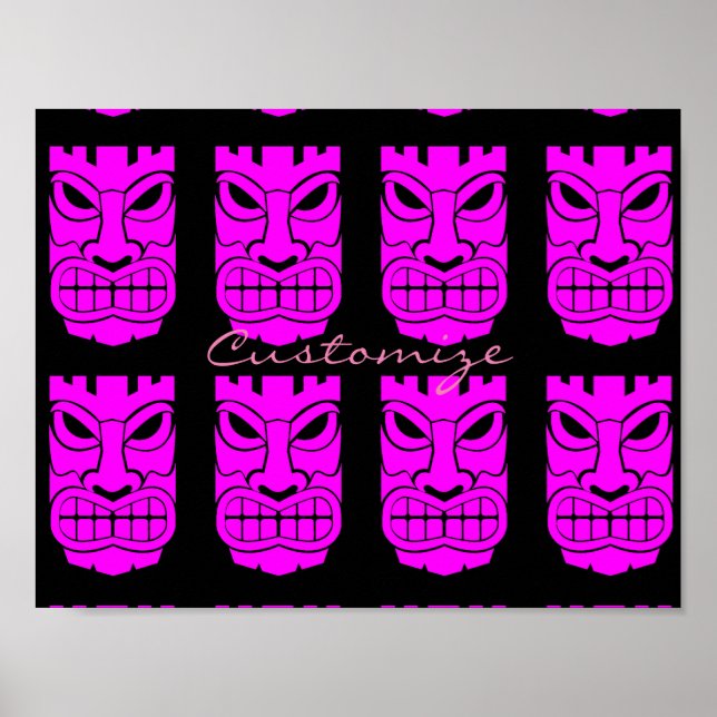 Rosa Tiki Skulptur Thunder_Cove Poster (Framsidan)