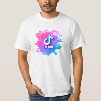 Rosa Tiktok-Logotyp T Shirt