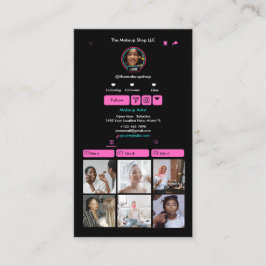 Rosa TikTok Social Media Anpassningsbar QR-kod Visitkort