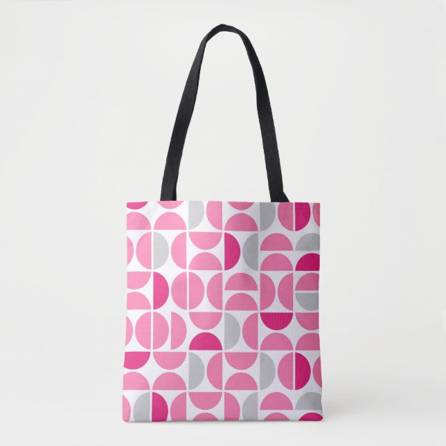 Rosa Tiles Tote Bag-nummer i mitten Tygkasse (Framsida)