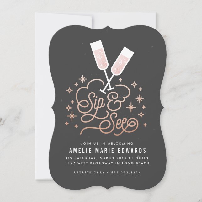 Rosa till den lilla sidan och se inbjudan (Framsida)