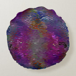 Rosa till färglösa, skalbara plakat och mögelätad rund kudde