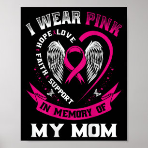 Rosa till minne av min medvetenhet om bröstcancer poster