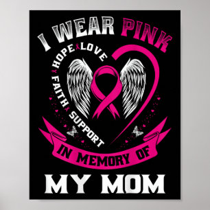 Rosa till minne av min medvetenhet om bröstcancer poster