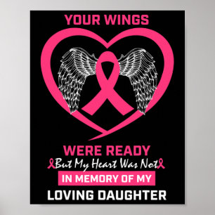 Rosa till minnen av min älskade dotter bröstcancer poster