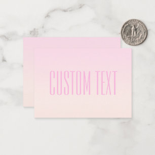 Rosa till Peach Sunset Ombre med Anpassade Text Anteckningskort