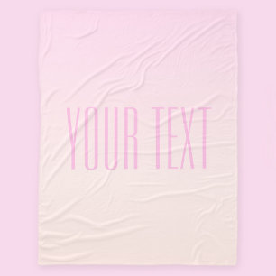Rosa till Peach Sunset Ombre med Anpassade Text Fleecefilt
