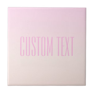 Rosa till Peach Sunset Ombre med Anpassade Text Kakelplatta