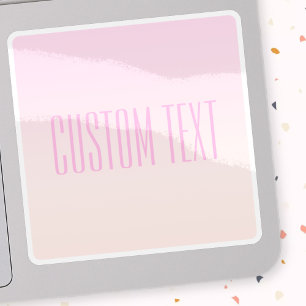 Rosa till Peach Sunset Ombre med Anpassade Text Klistermärken