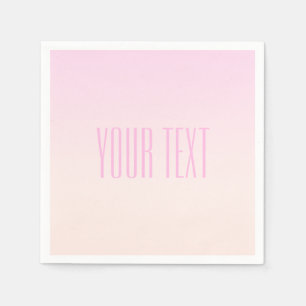 Rosa till Peach Sunset Ombre med Anpassade Text Pappersservett