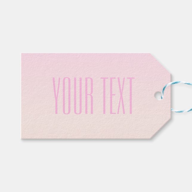 Rosa till Peach Sunset Ombre med Anpassade Text Presentetikett (Framsidan (Horisontell))