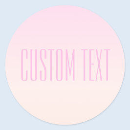 Rosa till Peach Sunset Ombre med Anpassade Text Runt Klistermärke