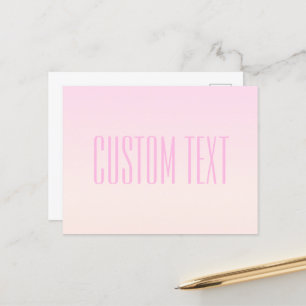 Rosa till Peach Sunset Ombre med Anpassade Text Vykort