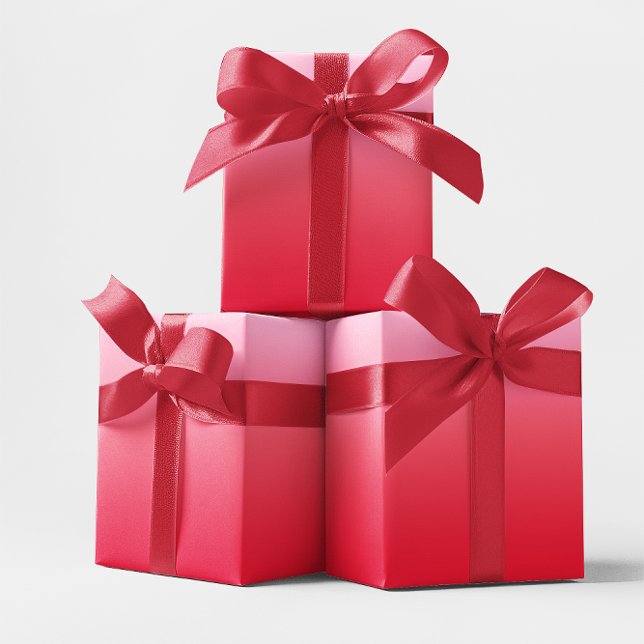 Rosa till Red Ombre Presentpapper (Pink to Red Ombre Wrapping Paper)