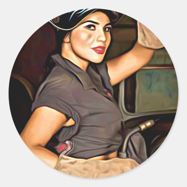 Rosa-till-svetsare Runt Klistermärke (Framsida)