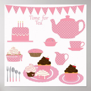 Rosa Time for Tea Birthday Poster