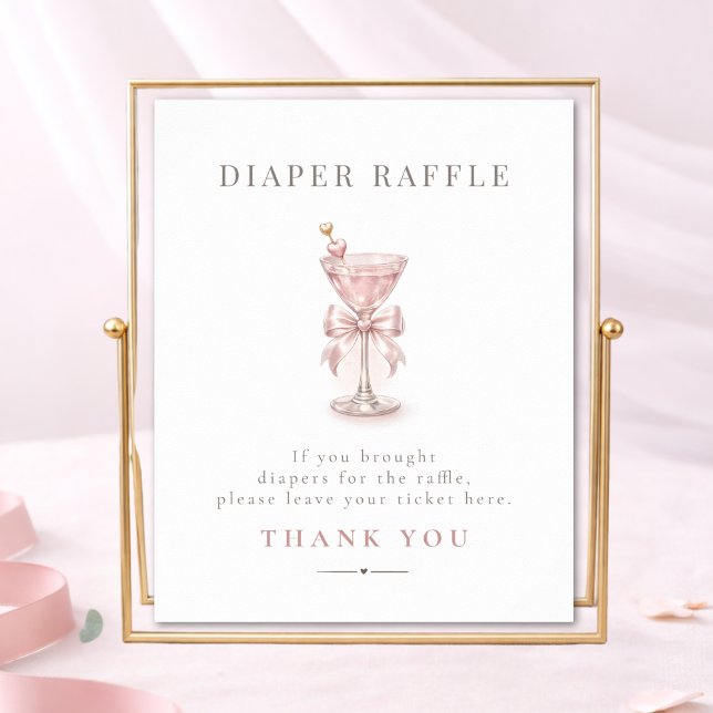 Rosa Tini One Flickas Babyshower Diaperlotteri Sky Poster (Skapare uppladdad)