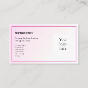 Rosa Tint Gradi. Och Rasp. Rosa Logotyp Standard Visitkort