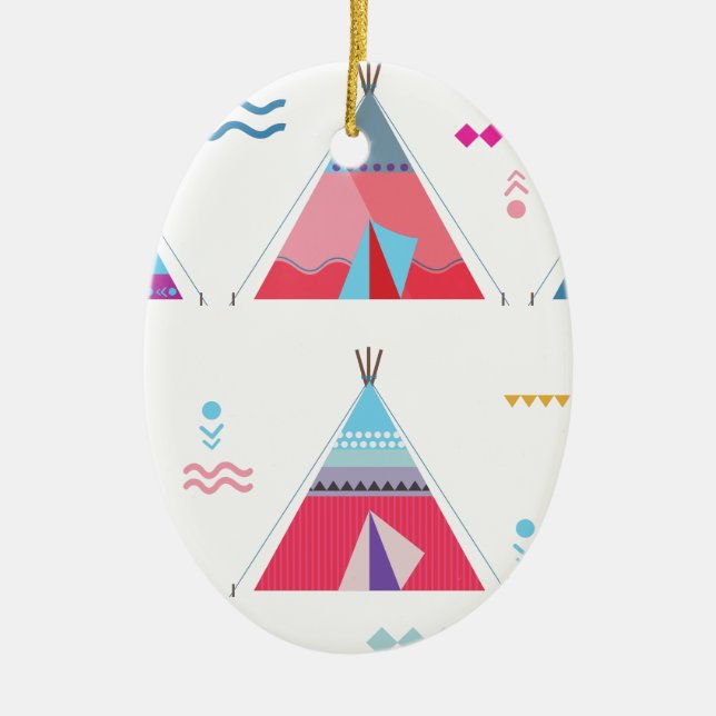 rosa tipi julgransprydnad keramik (Framsidan)