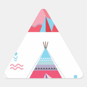 rosa tipi triangelformat klistermärke