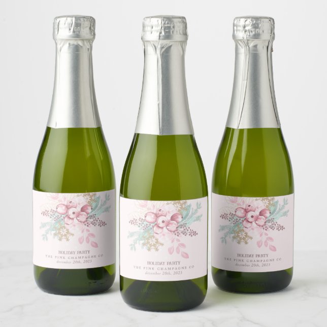 Rosa Tis Season Mini Champagne-etiketter (Flaskor)