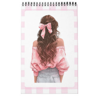 Rosa tjej 2026 liten kalender