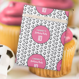 Rosa tjej fotboll födelsedagsfest presentpapper