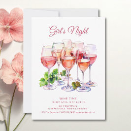Rosa tjejernas natt vin  inbjudningar