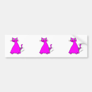 Rosa Tjock Katt Bildekal