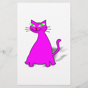 Rosa Tjock Katt Brevpapper