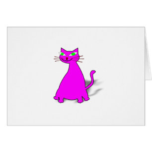 Rosa Tjock Katt Hälsningskort