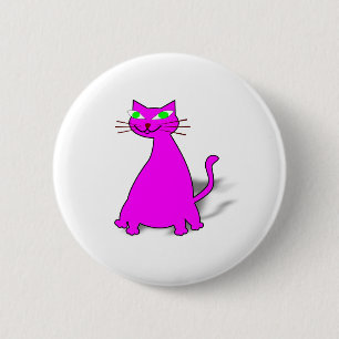 Rosa Tjock Katt Knapp