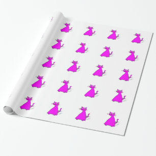 Rosa Tjock Katt Presentpapper