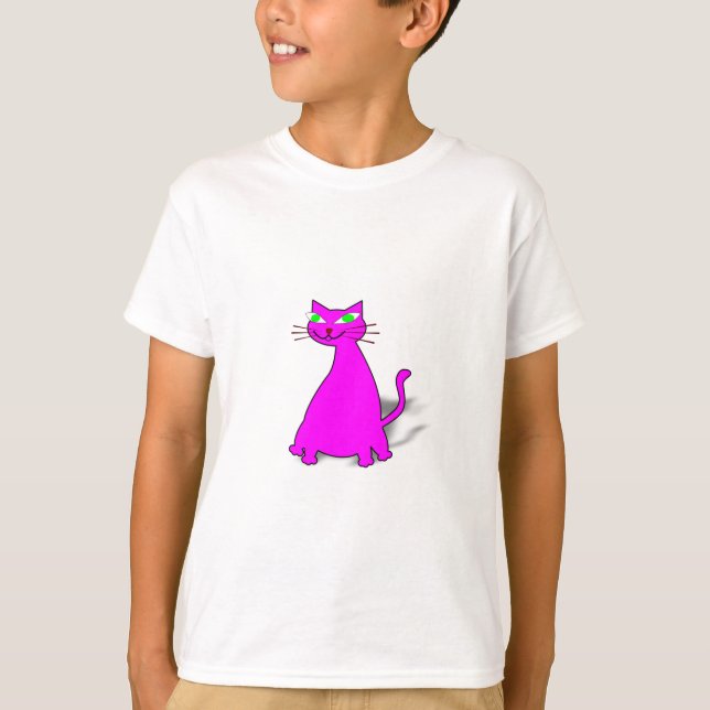 Rosa Tjock Katt Tee (Framsida)