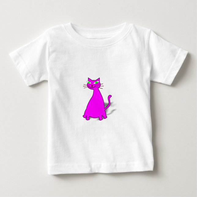 Rosa Tjock Katt Tee Shirt (Framsida)
