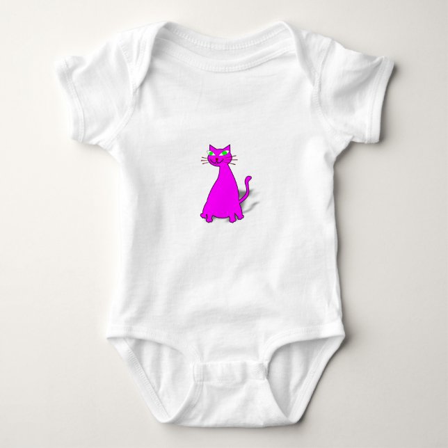 Rosa Tjock Katt Tee Shirt (Framsida)