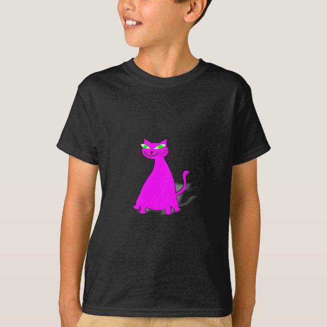 Rosa Tjock Katt Tee Shirt (Framsida)