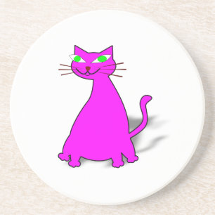 Rosa Tjock Katt Underlägg