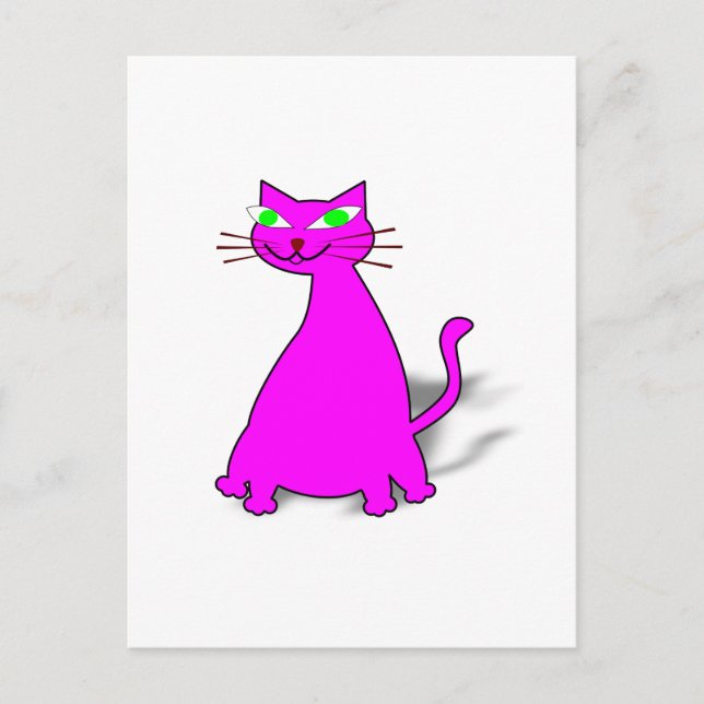 Rosa Tjock Katt Vykort (Framsida)