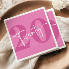 Rosa tjugonde tjugonde Födelsedagsfesten Pappersservett