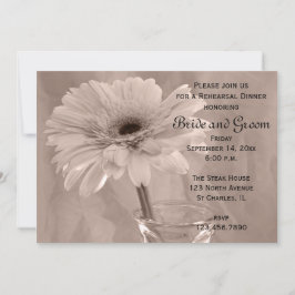 Rosa Tmålad Daisy Bröllop Rehearsal Middag Inbjudningar