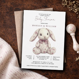 Rosa Toalett Kanin Flicka Baby Shower Inbjudningar