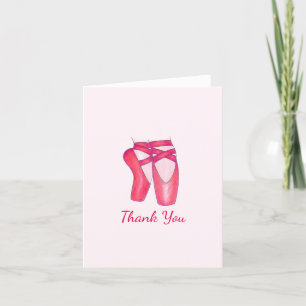 Rosa Toe Shoes Ballet Ballerina Dance Birthday Tack Kort