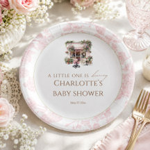 Rosa Toile Baby Is Brewing Café Coffee Coquette