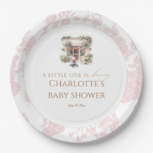 Rosa Toile Baby Is Brewing Café Coffee Coquette 