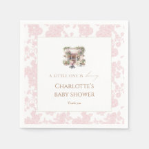 Rosa Toile Baby Is Brewing Café Coffee Coquette 
