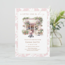 Rosa Toile Baby Is Brewing Café Coffee Coquette  Tack Kort