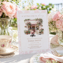 Rosa Toile Baby Is Brewing Café Coffee Coquette