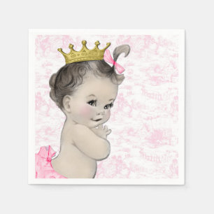 Rosa Toile Baby Shower Pappersservett