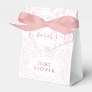 Rosa Toile Bear Baby Shower Girl Presentaskar